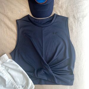 Purple Nike athletic twist crop top